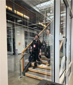 two men walking down steps at SkillsUSA competition