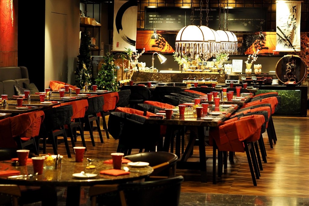 Busy modern restaurant interior where POS and network systems must run without interruption